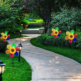 3 stks tuin windmolens zonnebloem windgong kleurrijke pailletten windmolen buiten bloem vuurraderen tuindecoratie voor tuin tuin gazon decoraties vogel afschrikmiddel