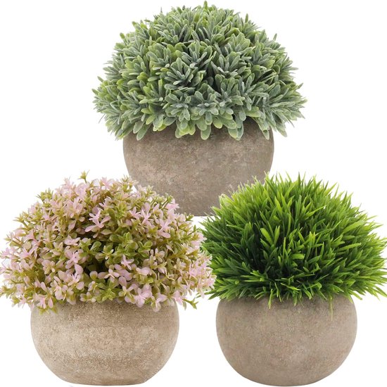 3 stuks kunstplant kunstgras decoratieve potplant onnechte kunstplanten badkamerdecoratie in pot voor badkamer kantoor balkon badkamer decoratie