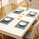 Set van 6 placemats en 6 onderzetters veeg schoon antislip PVC hittebestendige placemats voor keukentafel 30 * 45cm blauw