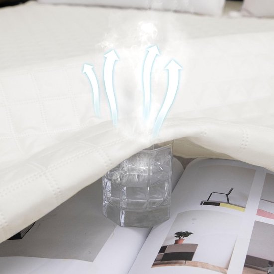 Matrasbeschermer 90 x 200 cm, waterdicht, ademende waterdichte matrasbeschermer 90 x 200 cm, vochtbescherming, waterdichte matrasbeschermer, ivoor wit, matrasbescherming,