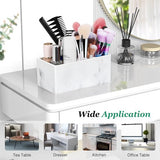 Tandenborstelhouder van hars, 5 tandenborstelvakken, handgemaakte tandenborstelstandaard voor elektrische tandenborstel, tandpasta, grind wit