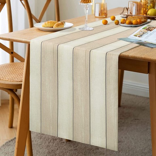 tafelloper beige tafelloper moderne woonkamer tafelloper herfst tafelloper placemats tafelloper verjaardag tafelmatten voor eettafel feest bruiloft tafelloper vintage 33 x 183 cm linnen tafelloper