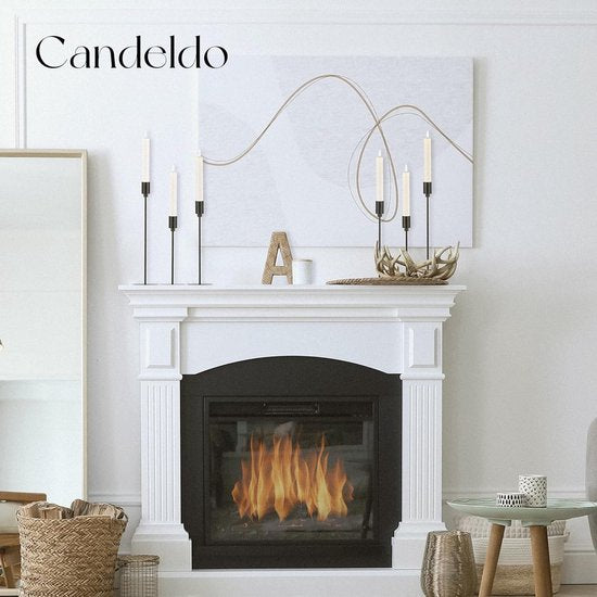 Kandelaar zwarte kaarsenhouder metalen kandelaars: Candeldo staafkaarsenhouder set van 3 moderne tafel decoratie kaarsenhouder hoog voor staafkaarsen decoratie woonkamer tafeldecoratie