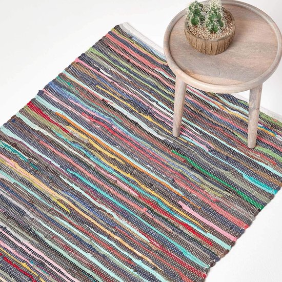 Chindi lappendeken bont van 100% gerecycled katoen – lappendeken in 6 verschillende maten