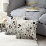 Boerderij set van 2 kussenslopen, 40 x 40 cm, voor rustieke woondecoratie, moderne bank, wilde bloemen, overgooien, kussensloop, decoratie voor bank, slaapbank