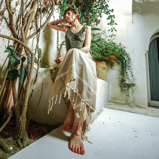 XXL strandhanddoek, groot, 100 x 200 cm, van katoen, saunahanddoek, badhanddoek, hamamdoek, yogadeken, pestemal, voor dames en heren, geschenkdoos, extra groot en licht, 100 x 200 cm (pastelgrijs-beige, 2)