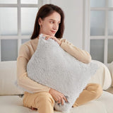 Set van 2 kussenslopen, superzacht, wollig, kussenhoezen, 40 x 40 cm, decoratieve dubbelzijdige pluche bankkussens, knuffelkussensloop, kunstbont, kussen, knuffelkussen, bankkussen, voor bank,