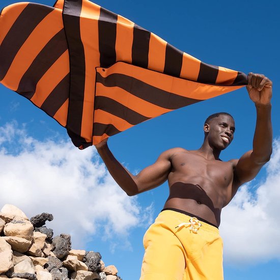 Strandhanddoek XXL - microvezel badhanddoek groot, microvezel handdoeken licht en sneldrogend, 100% gerecyclede microvezel handdoek - wijnrood-donkergrijs gestreept 160 x 90 cm