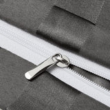 Satijn beddengoed 200 x 200 cm grijs - zijdeglans gestreept beddengoed set 3-delig hoogwaardig luxe dekbedovertrek met verborgen ritssluiting en 2 kussenslopen 80 x 80 cm, grijs