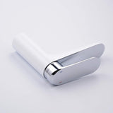 Wastafel-eengreepsmengkraan met één hendel, wit en chroom, 1-gaats wastafelarmatuur met armatuur,