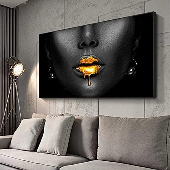 Afbeeldingen goede zwarte vrouwen lippen, de bewegwijzering fleece canvas kunstprint moderne wandafbeeldingen wanddecoratie ontwerp de foto - sexy abstract, canvas foto's grote woonkamer.Frameloos