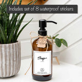 Zeepdispenser 'Sarajevo' - dubbele set douchedispenser van bruin glas fles met siliconen onderzetter en 304 dubbele pompkop in mat zwart (2 stuks van 500 ml)