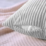 Decoratieve kussenslopen, 50 x 50 cm, corduroy, effen kleur, kussensloop, zachte pluche kussenhoes, set voor bank, auto, slaapkamer, thuis, sierkussenslopen (grijs, 50 x 50 cm)