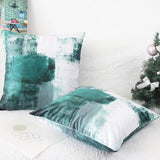 Fluwelen kussensloop, 40 x 40 cm, set van 2 stuks, groen, decoratieve kussenslopen, zacht, esthetische kussensloop, landelijke stijl, sierkussen, knuffelkussen, modern, bankkussen, sierkussen