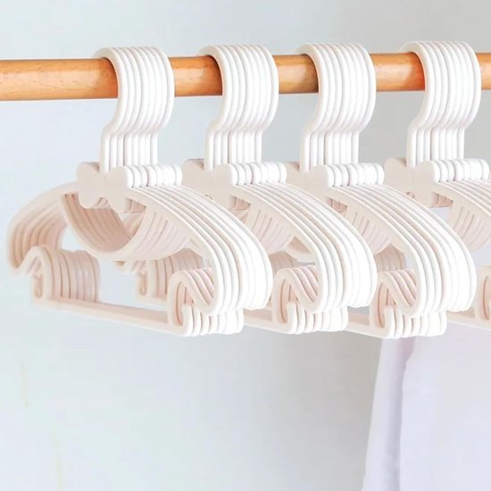 40 stuks kleerhangers voor kinderen, wit, kinderkleerhangers 29,7 cm, kunststof babykleerhangers antislip, ruimtebesparend, kleerhangers voor kledingkast