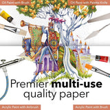 Acrylpapierblok 11 x 14 inch | 2-pack | 20 vellen per blok | Optimale dikte (350 g/m2) fijnkorrelig, linnenstructuur, eersteklas kwaliteit (11x14, verpakking van 2)