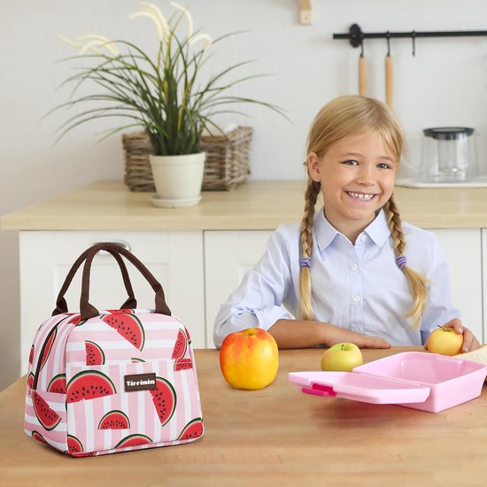 Lunchtas voor kinderen en dames, geïsoleerde lunchtas voor mannen, draagbare koeltas met voorvak, voor werk, school, picknick
