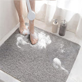 Douchemat, antislip, 60 x 60 cm, badmat, antislip met afvoer, zachte pvc-luffa, antislipmat, voor de badkuip, sneldrogend, grijs