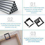 12 stuks spieramen ophangen, metalen fotohaken, onzichtbare fotolijst, wandfotohaken, ophangen, profieldiepte 15 mm, tandhangers, canvas ophanghaakjes, steekhangers voor foto's