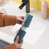 Tandenborsteletui voor kinderen, 2 stuks, reisetui, draagbare tandenborstelopbergetui, geschikt voor thuis, reizen, camping, zakenreis, 20 x 5,5 cm, oranje + groen, diepblauw + lichtblauw