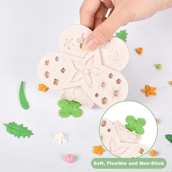 6 stuks chocoladevorm siliconen pralinévorm set 3D snoepvormen verschillende vormen chocolade siliconen vorm anti-aanbak bloemvorm bakvorm voor het bakken van chocoladesnoepjes (wit)