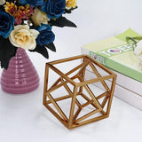 Kubus geometrisch ijzeren standbeeld - minimalistische sculptuur voor slaapkamer, salon, boekenkast en woondecoratie.