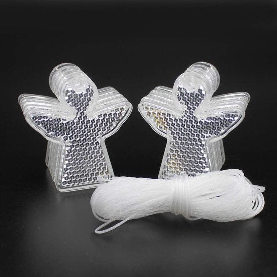 Reflective Guardian Angel Pendants, Pack of 10, Lucky Charm Key Chain, Party Bag - First Day of School Gifts for Young Children and Girls - Party Favours, transparent