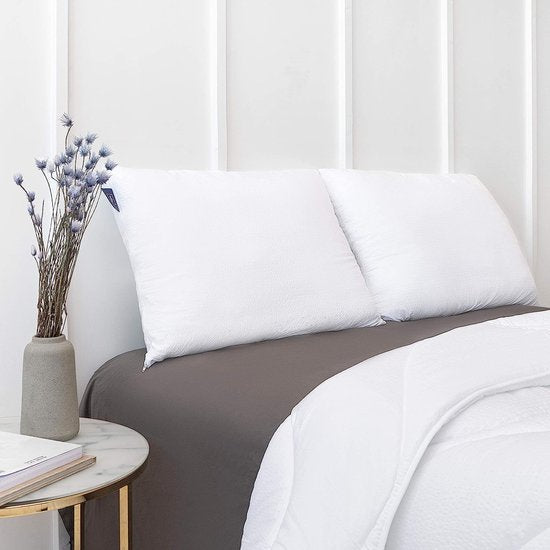 Hoofdkussen om te slapen, set van 2 luxe zacht, verkoelend hoofdkussen, ademende polyester bol-microvezelvulling, machinewasbaar, in hoogte verstelbaar slaapkussen (wit, 80 x 80 cm)