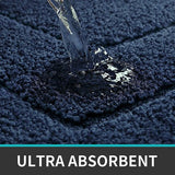 Badmat, antislip, zacht badkamertapijt, waterabsorberende badmat, machinewasbaar, badmat voor douche, bad en toilet, marineblauw, 50 x 80 cm