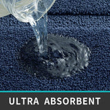 Badkamertapijt, 40 x 60 cm, antislip, wasbaar, zachte badmat, microvezel, absorberend, badmatten voor de badkuip, doucheruimte en badkamer, blauw