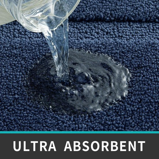 Badkamertapijt, 40 x 60 cm, antislip, wasbaar, zachte badmat, microvezel, absorberend, badmatten voor de badkuip, doucheruimte en badkamer, blauw