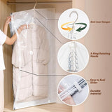 Hangende vacuümopbergzakken Ruimtebesparende vacuümzakken Jumbo en groot voor seizoenskleding, jurken, pakken, herbruikbare kastorgel