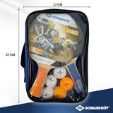 Tafeltennisset, voor 4 spelers, 4 batjes en 5 ballen in een tasje