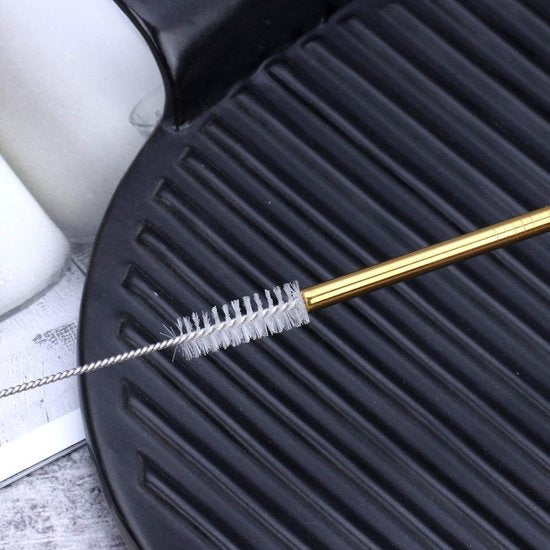 Metalen rietjes, 18 stuks (zwart/koper/goud/gekleurd/zilver)