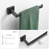 Matzwarte badkameraccessoires 4-delige badkameraccessoires handdoekenrek accessoireset SUS 304 roestvrij staal