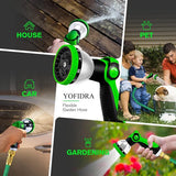 Flexibele tuinslang, rekbare waterslang met 3-laagse latexkern, 45 m, 10 functies tuinslang, metalen verbinding, slang ideaal voor tuinieren en huishouden