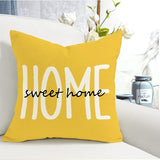 Kussensloop 60 x 60 cm, set van 4 decoratieve kussens, linnen kussenslopen, geometrisch patroon, kussenhoezen voor bank, slaapkamer, buiten, kussen, 60 x 60 cm, geel.