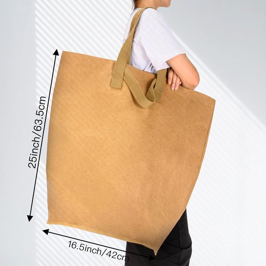 Wasmand 87 L Opvouwbare wasmanden Wasmand met lange/korte handgrepen Bruine waszak Wasmandverzamelaar van wasbaar kraftpapier Waszak