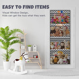 Opslag voor knuffeldieren, boven de deur-organizer voor knuffeldieren, babyaccessoires en vochtige doekjes, ademende hangorganizer met 4 grote vakken voor kinderkamer, slaapkamer, grijs