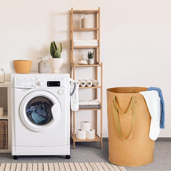 Wasmand 87 L Opvouwbare wasmanden Wasmand met lange/korte handgrepen Bruine waszak Wasmandverzamelaar van wasbaar kraftpapier Waszak