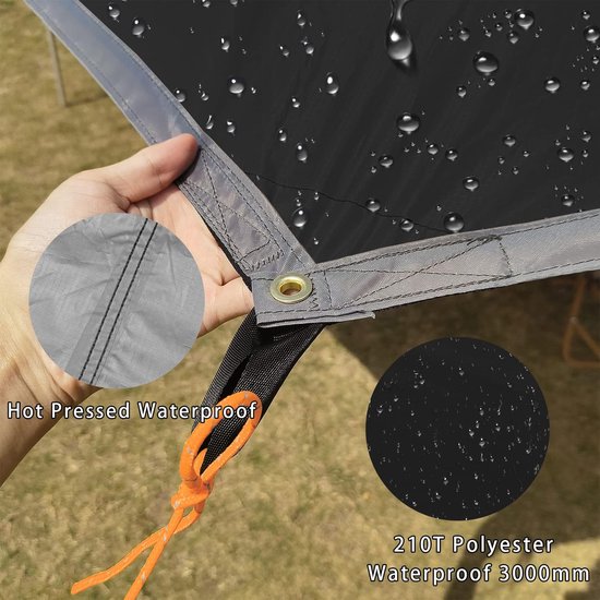 5 x 5 m groot camping tarp waterdicht tentzeil achthoek hangmat zeil regenzeil picknick tent mat outdoor survival uitrusting