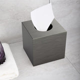 Hars cosmetische tissuedoos, tissuedoos, vierkante rol papier, tissuedoos met uitschuifbare basis voor eetkamer, badkamer, slaapkamer, auto, kantoor - zilvergrijs