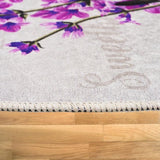 Levander Badmatset, 2-delig, antislip badmat, wasbare badkamermat, beige, baddecoratie, tapijt (lavendel, 60 x 100 cm - 50 x 60 cm)