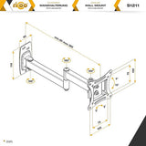 S1211 S2222 S2244 S1222 S1022 TV-muurbeugel zwart
