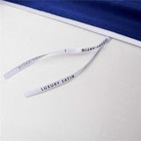 Luxe satijnen dekbedovertrek, 200 x 220 cm, 3-delig - glad, glanzend, zijdeachtig, aangenaam glanzend satijn, polyester, beddengoedset met kussensloop 80 x 80 cm - Blauw