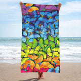 Strandlaken oversized vlinders XXXL 150x210 cm badhanddoek groot 100% microvezel handdoek stranddeken zomerhanddoeken