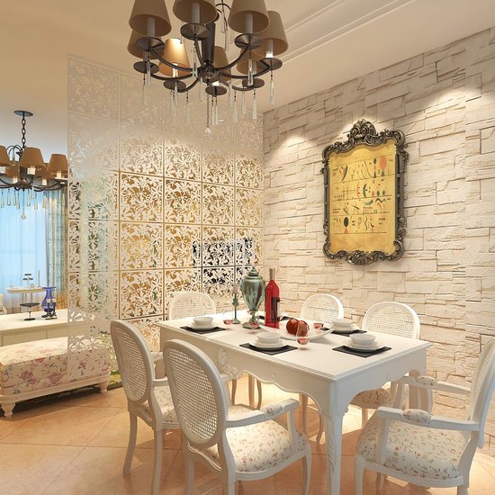 Scheidingswanden om op te hangen, doe-het-zelf, ruimteverdeler voor hotel, thuis, bar, kamer, 40 x 40 cm, zwart (wit, 12 stuks)