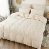 Romantisch eenkleurig beddengoed, 220 x 240 cm, effen kleuren, kaki, kleurrijk, craft, golven, patroon, dekbedovertrek, koppelbed, dames heren, beddengoed, microvezel met 2 kuslussen 80 x 80 cm