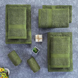 Handdoekenset groen donkergroen | % 100 katoen handdoek set 8-delig | 2x badhanddoeken set, 4x handdoeken, 2x gastendoekjes | zacht en absorberend | Kleur: groen