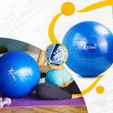 oefenbal met ballenpomp, fitness zitbal, 55cm/65cm/75cm/85cm - blauw/rood/zwart - kantoor, yogabal, sporttraining, pilates, draagvermogen tot 350kg, veiligheid door barstbeveiliging